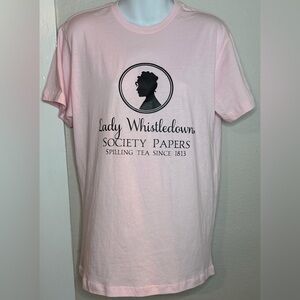 NWOT Bridgerton Lady Whistledown Pink Short Sleeve T-Shirt  Size M